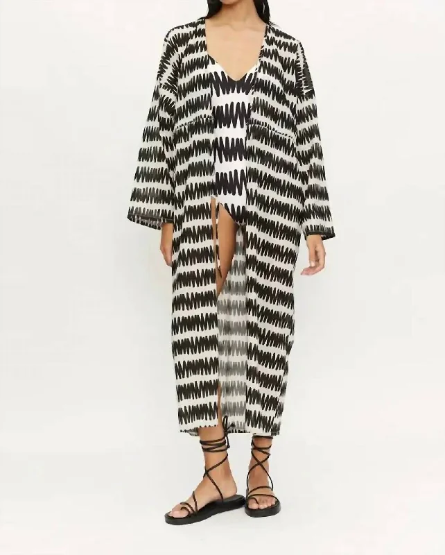 Striped Kimono Robe In Summer Vibes