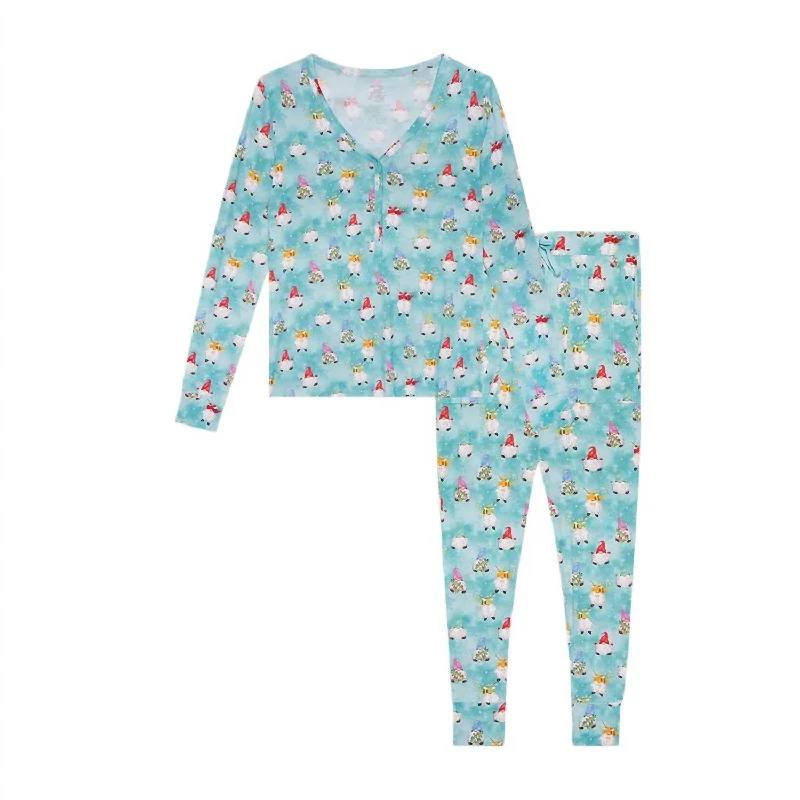 Women’S Long Sleeve Sleepwear Set In Gnomey