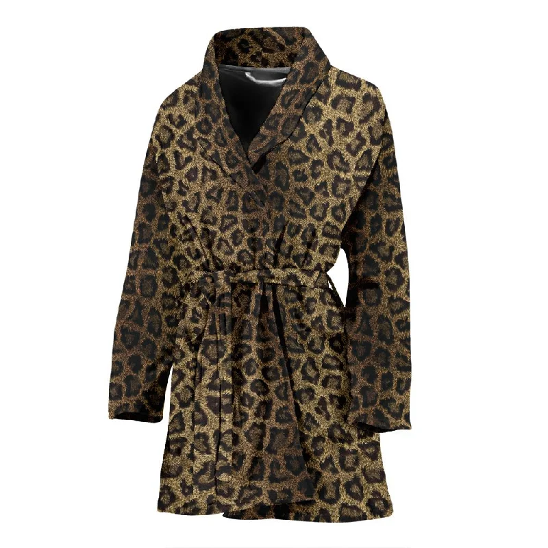 Cheetah Leopard Pattern Print Women Long Robe