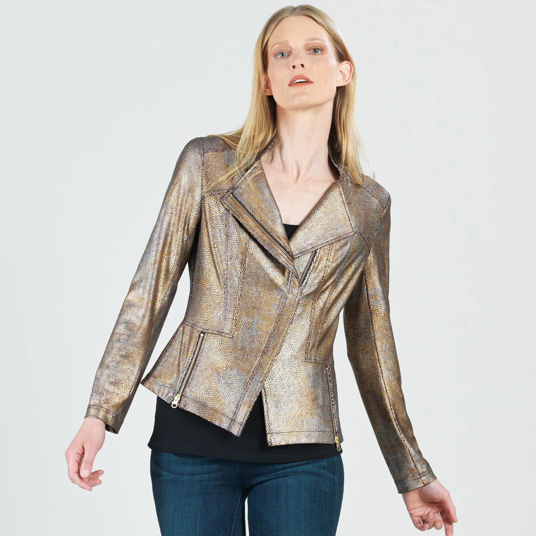 Metallic Liquid Leather™ Textured Signature Jacket - Copper