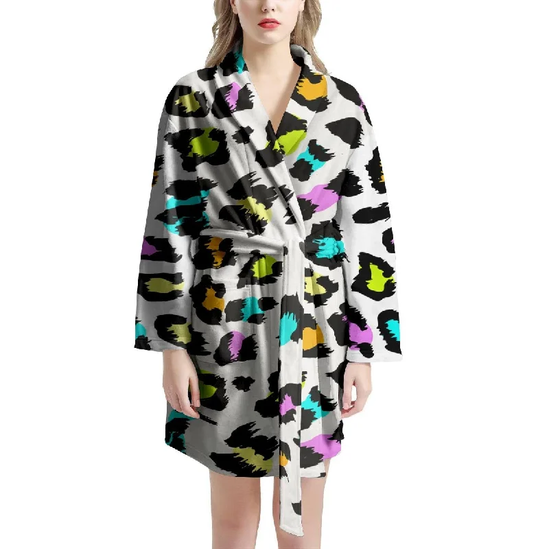 White Leopard Women's Robe