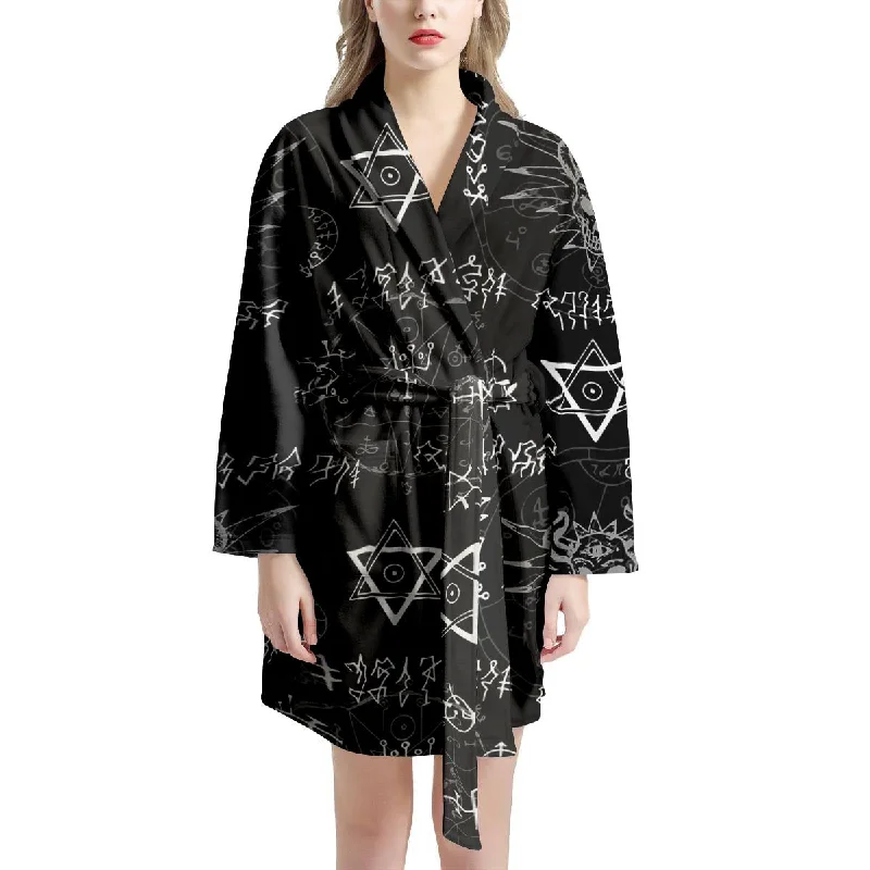 Witch Sign Print Women's Robe