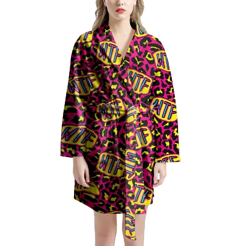 WTF Cheetah Hiphop Graffiti Print Women's Robe