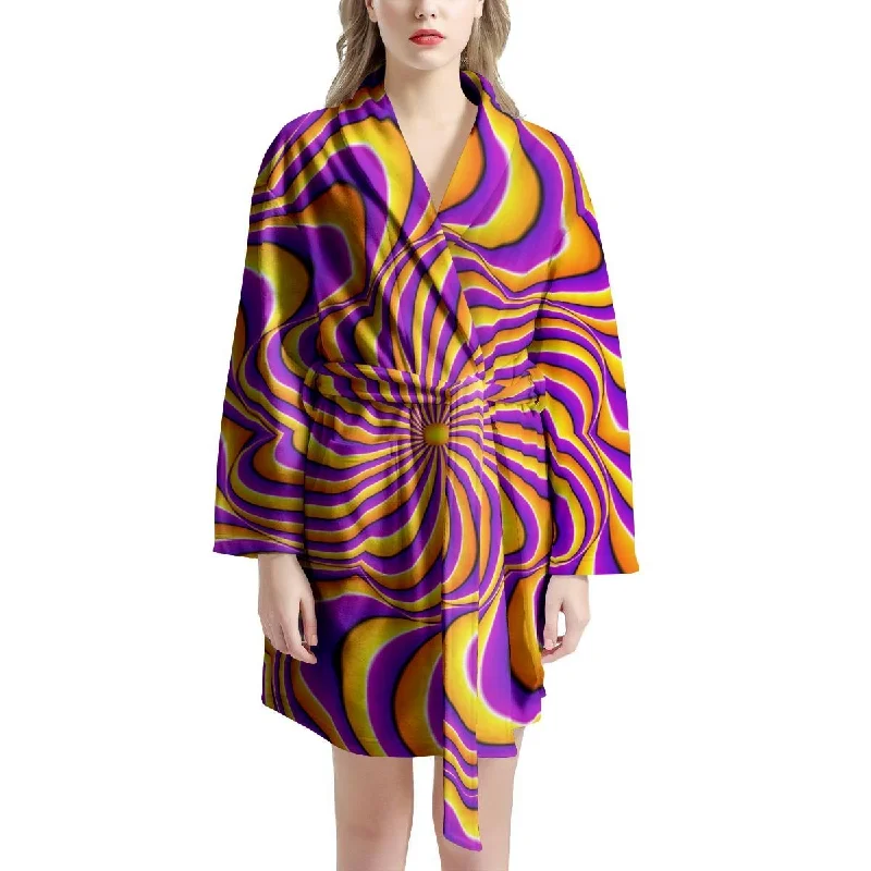 Yellow and purple spin illusion. Women's Robe