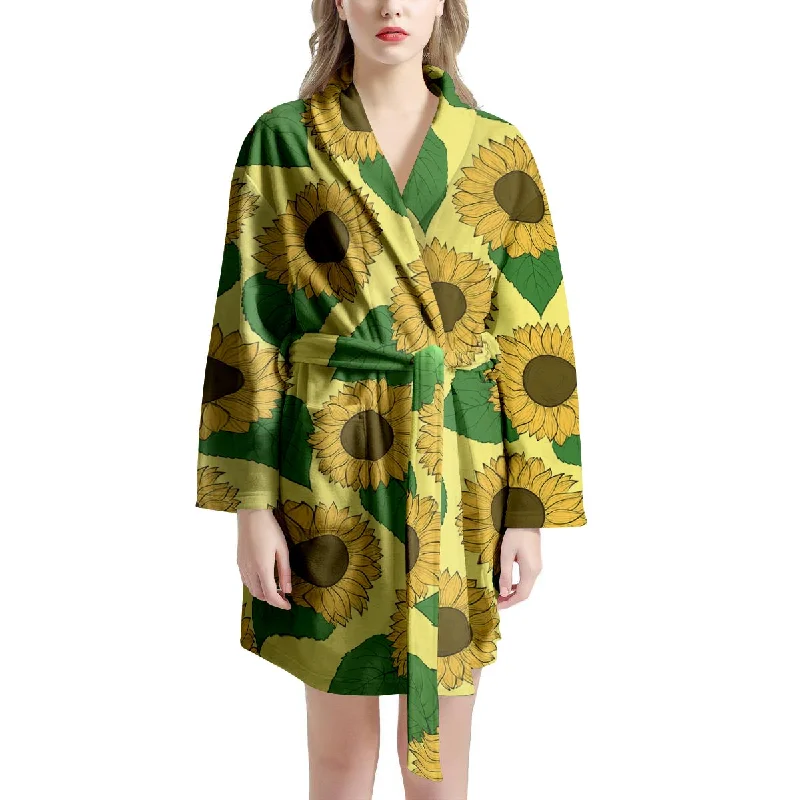 Yellow Sunflower Women's Robe