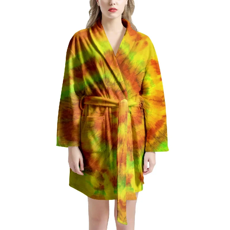 Yellow Tie Dye Women's Robe