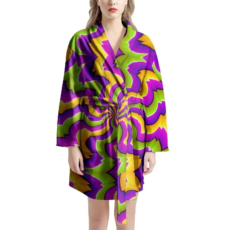 Zigzag Psychedelic Optical illusion Women's Robe