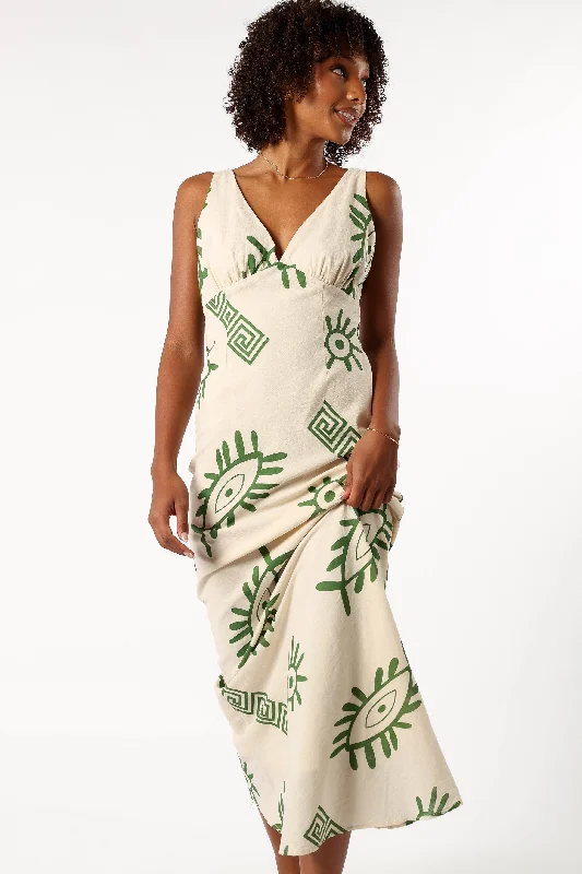 Aaron Maxi Dress - Beige Green