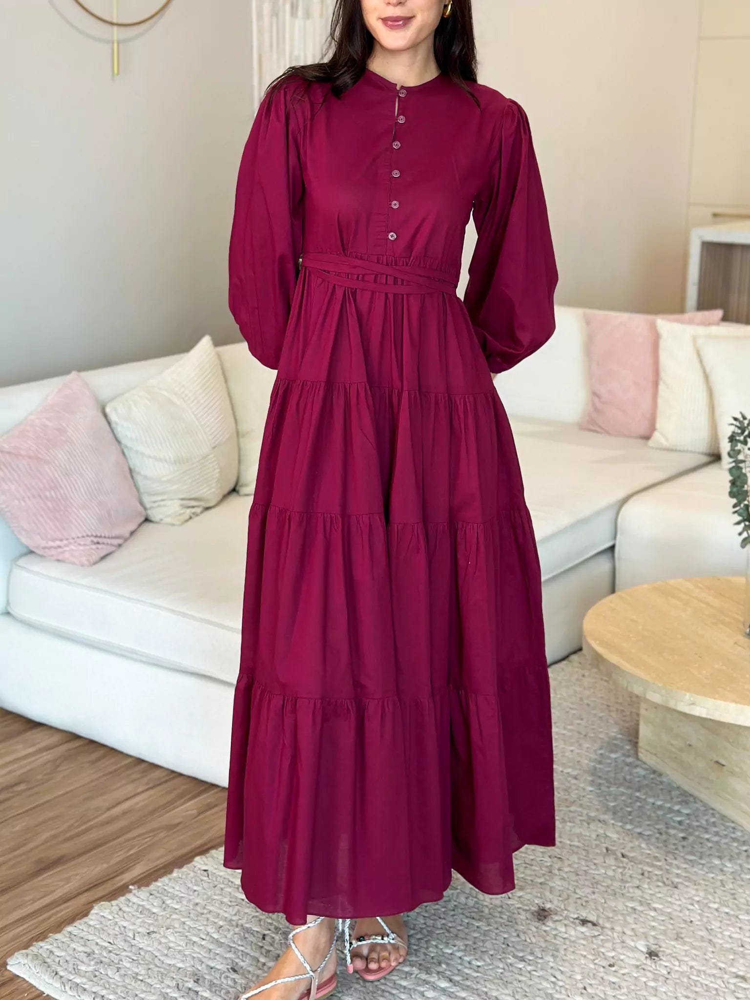 Cardinal Cotton Long Dress