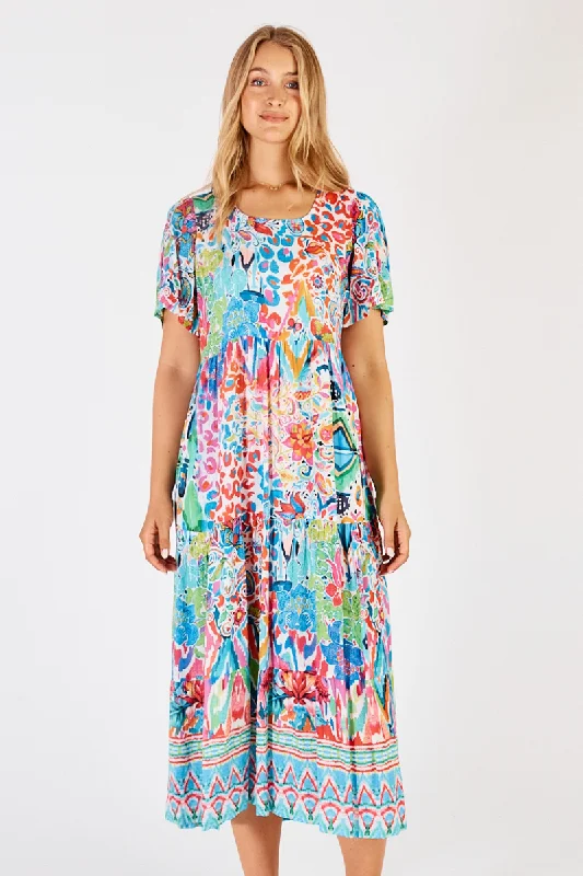 Lula Life Rumi Midi Dress Lagoon