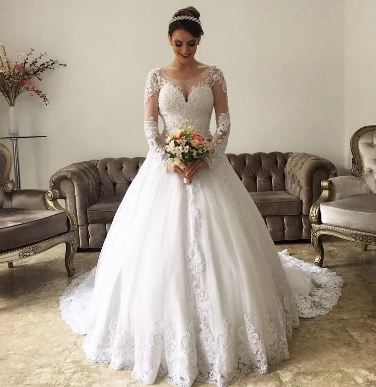 New Style Wedding Dress Long Sleeves, Bridal Gown ,Dresses For Brides