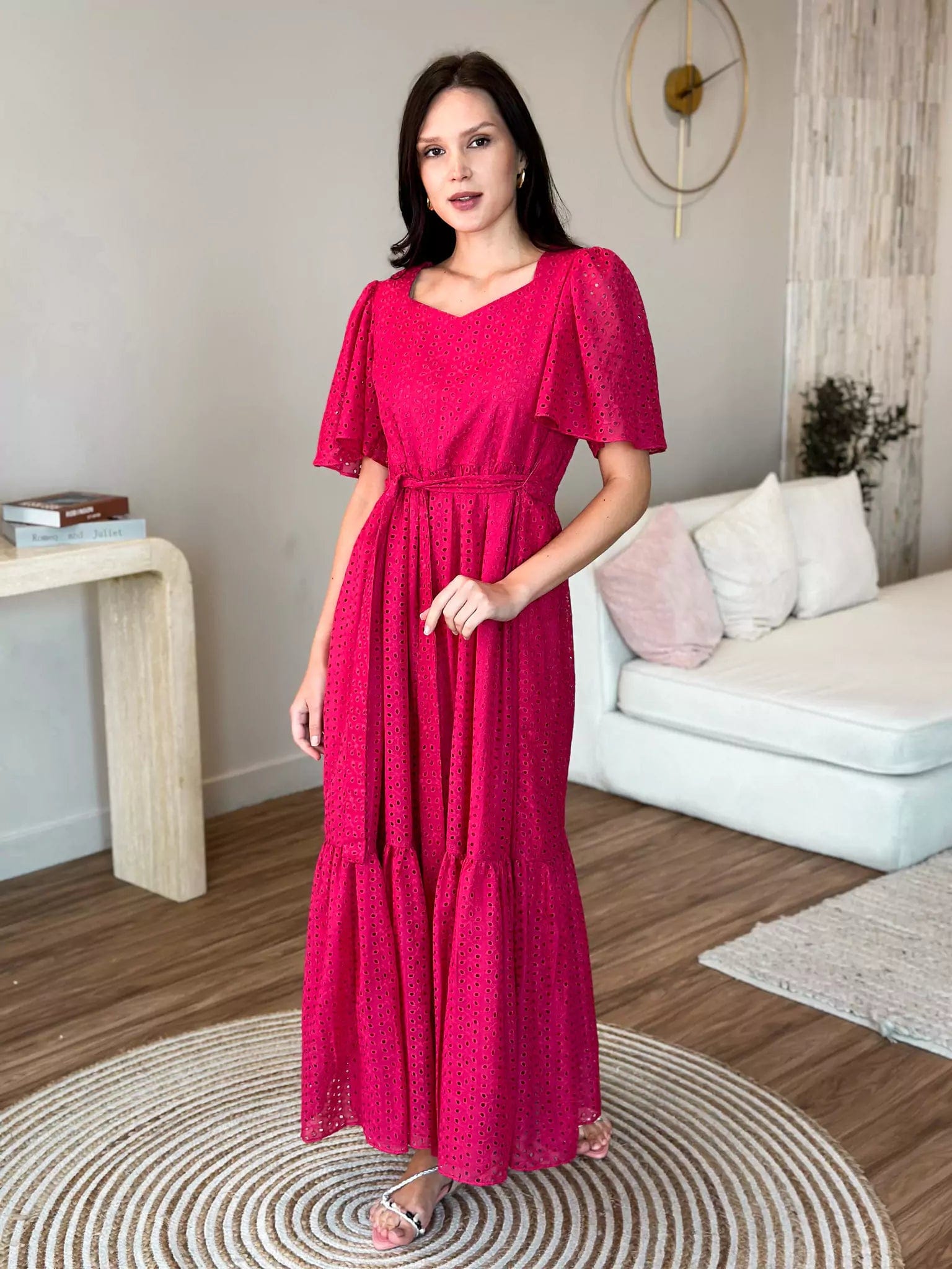 Pembe Cutwork Long Dress