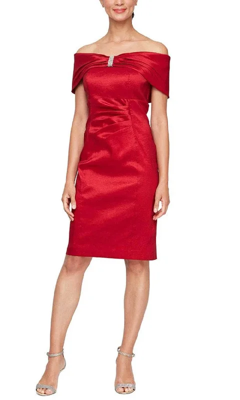 Alex Evenings 8166685 - Off-Shoulder Embelished Cocktail Dress