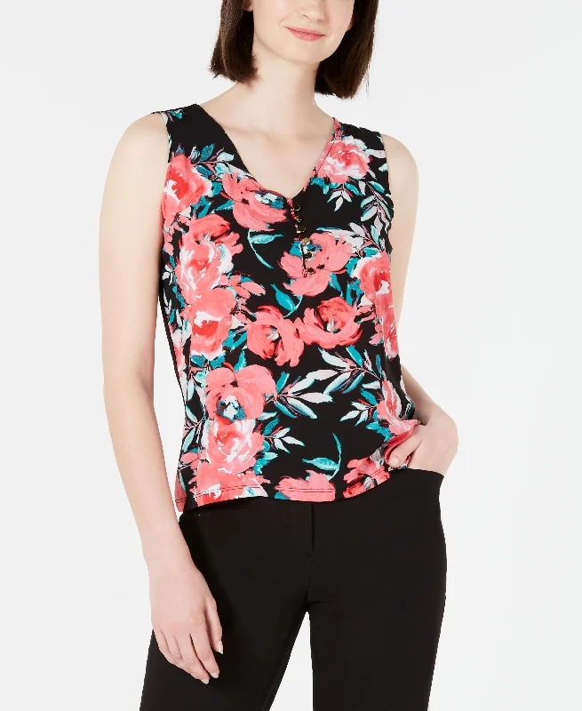 Calvin Klein Sleeveless Floral Print Top