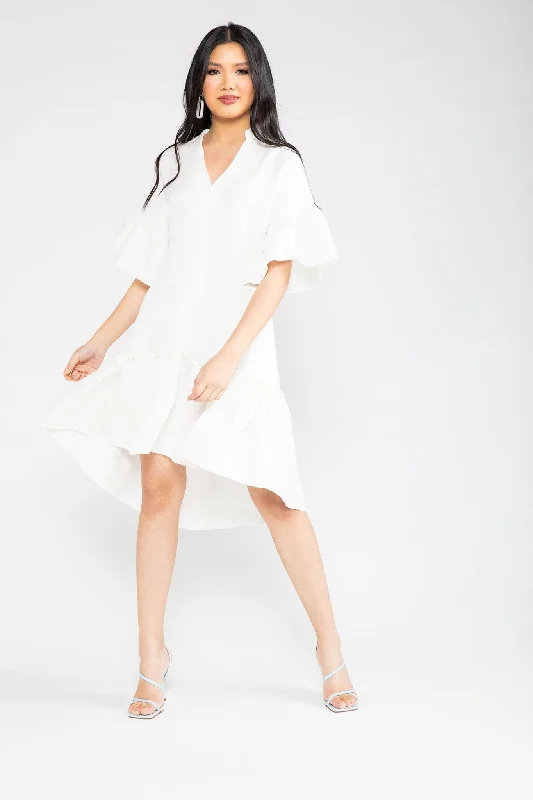 White Cupro Elizabeth Dress