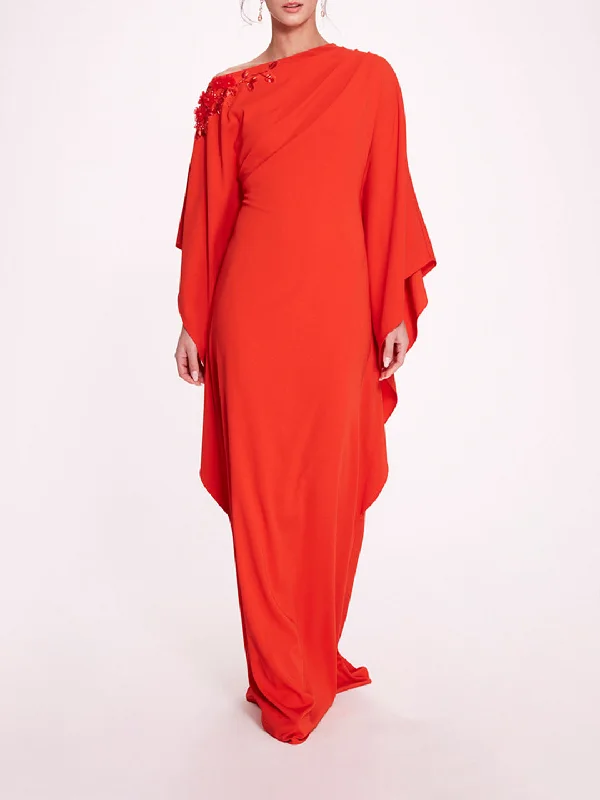 Embroidered Draped Kaftan