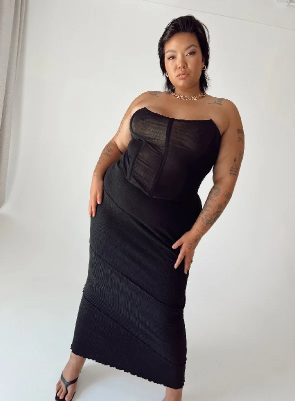 Oscar Maxi Skirt Black Curve