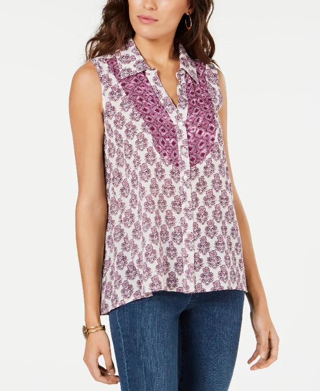 Style & Co Mixed Print Sleeveless Top