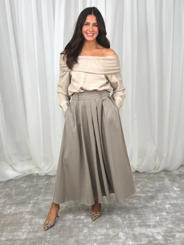 Willow Maxi Skirt In Taupe