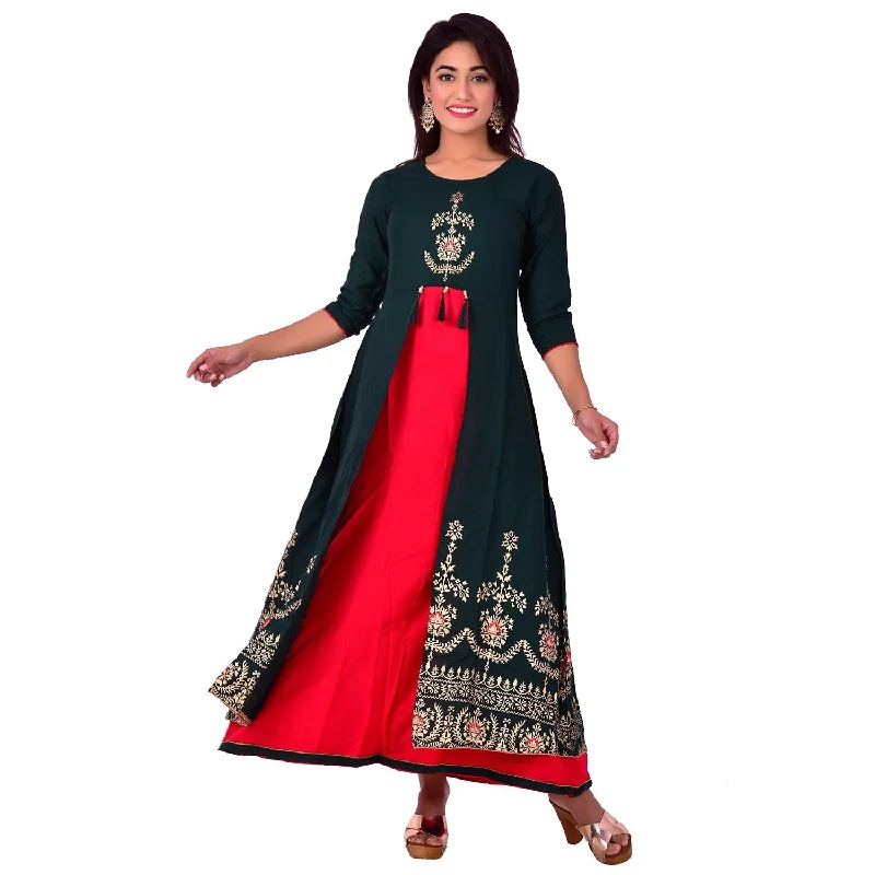 NOZ2TOZ Women's Ethnic Anarkali Front Slit Kurti