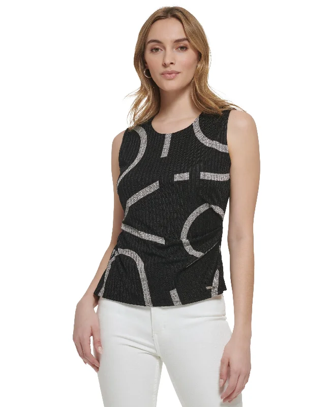 Women's Sleeveless Logo Print Knit Top