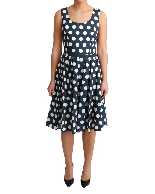 Blue Polka Dot Cotton Dress