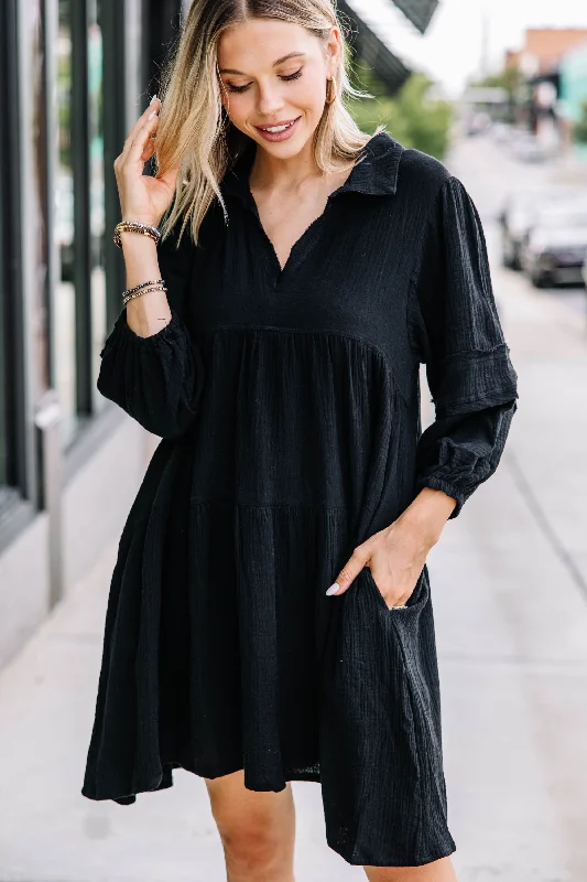 Know Who You Are Black Tiered Dress