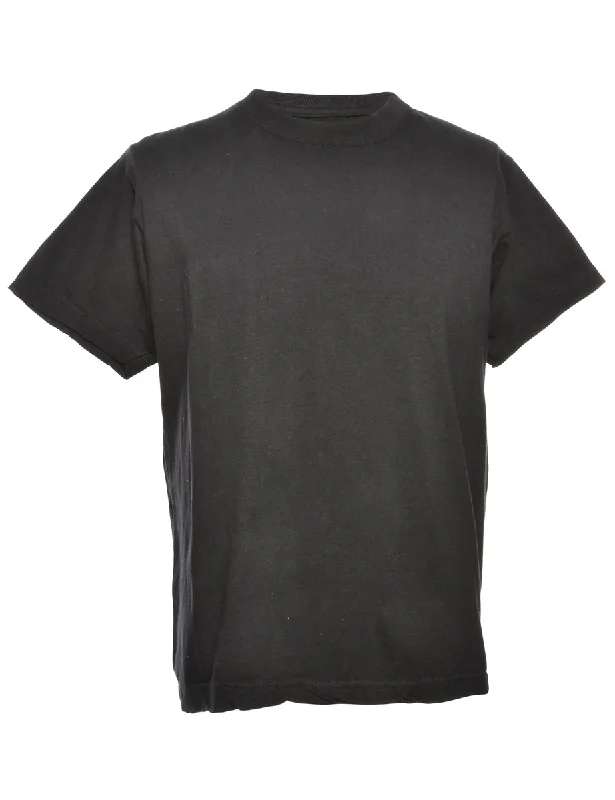 Black Plain T-shirt - M