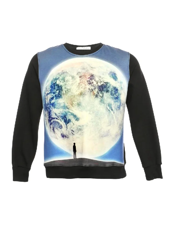 Black Printed Sweatshirt - L