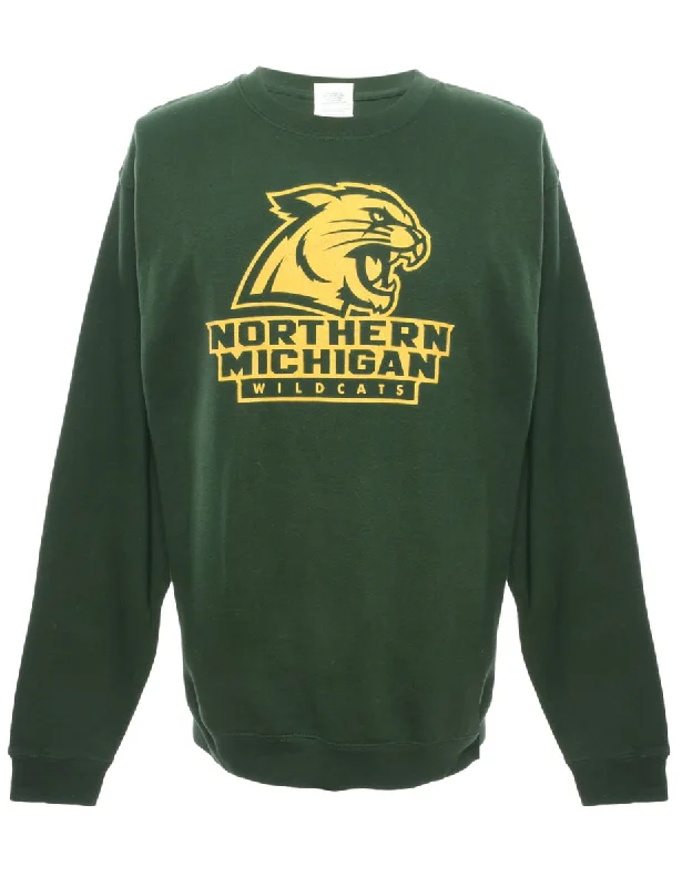 Green Northern Michigan Printed Sweatshirt - L