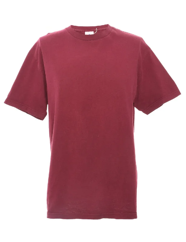 Maroon Plain T-shirt - L