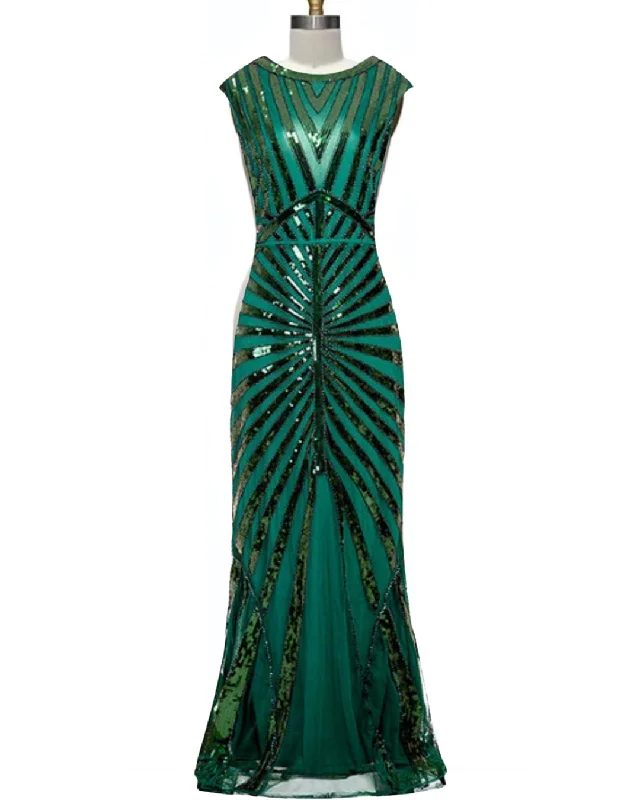 Gatsby- the Full Length Sequined and Beaded 1920s Style Dress