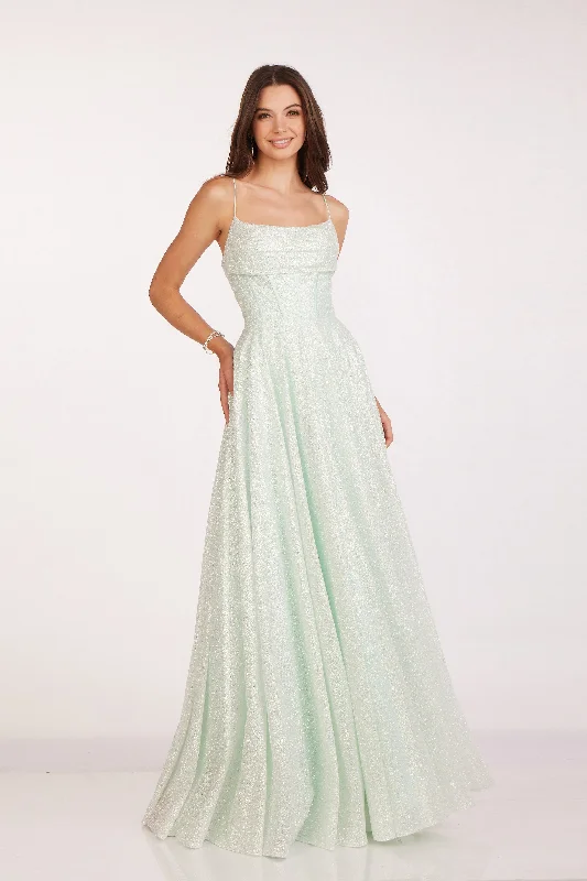 Glitter Tulle Sleeveless Gown by Abby Paris 90208