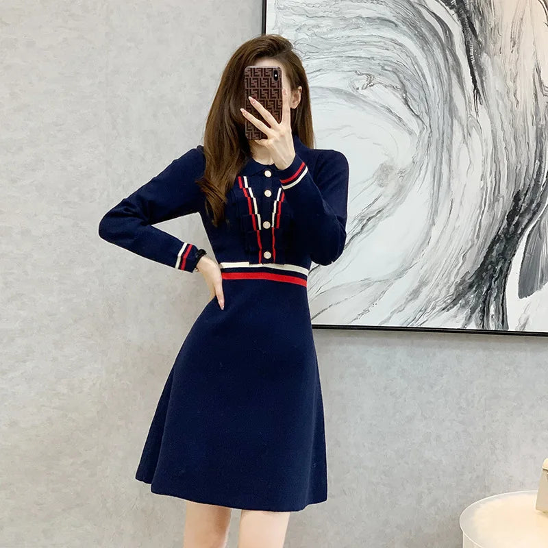 Navy Blue Sweater Dress