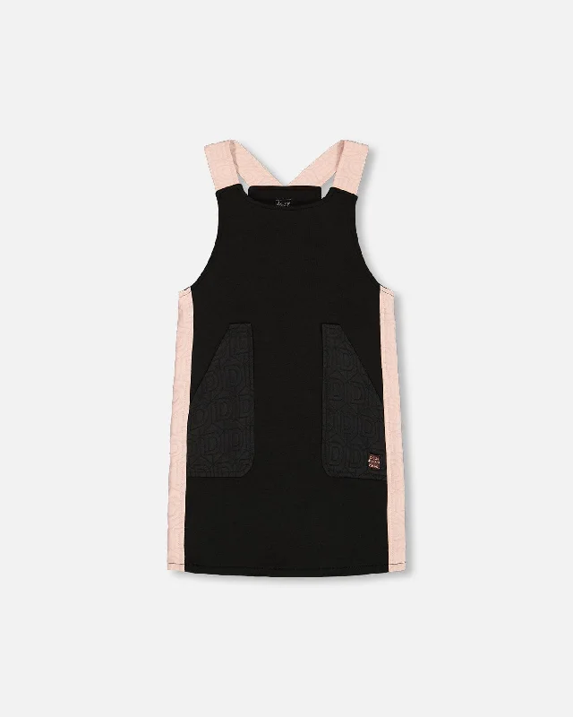 Jumper Dress With Contrast Band Black