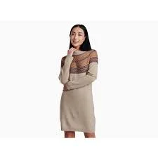 KUHL WOMENS LUCIA SWEATER DRESS STONE