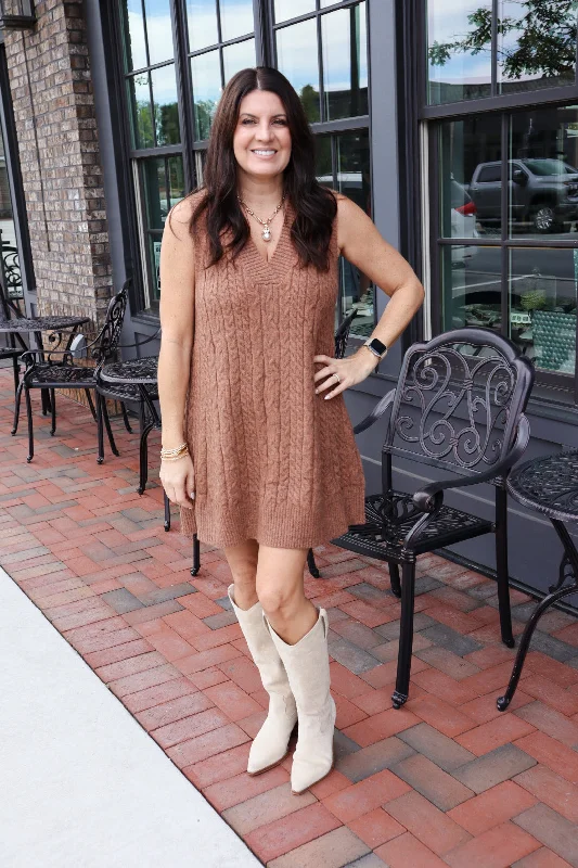 Sophia Sweater Dress - Pecan