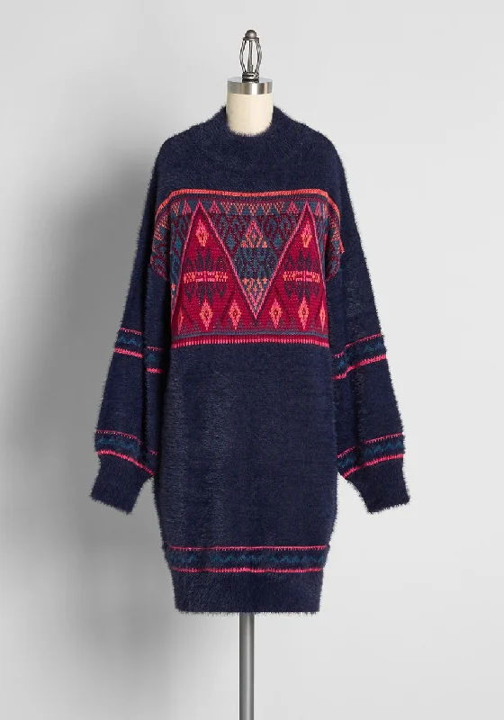 The Snuggle Is Real Fair Isle Sweater Dress