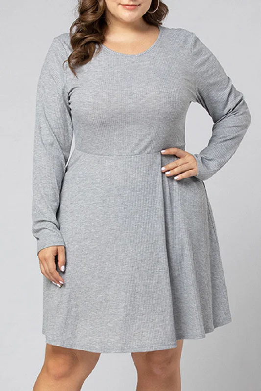 Plus Size Knot Back Ribbed Dress