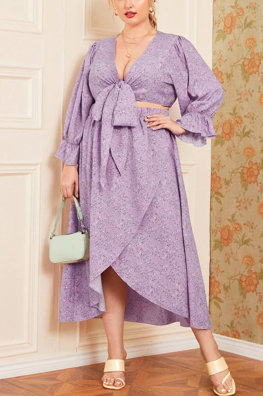 Sexy Long Sleeve Cut Out A-Line Plus Size Dress